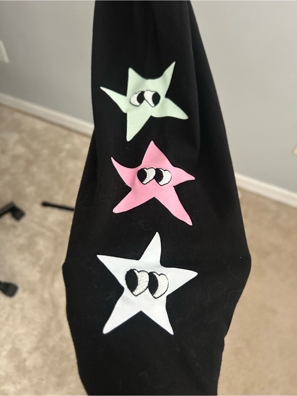 PINK Victoria's Secret Black Long Sleeve Tee with Pink Accent - Picture 3 of 3